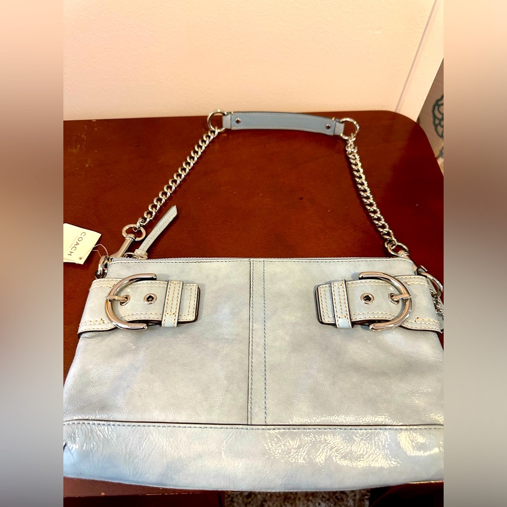 Baby Blue Coach Clutch